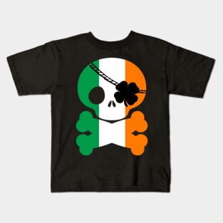 Cute Skull and Crossbones St. Patty's Day Pirate T-Shirt Kids T-Shirt